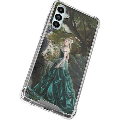 Woman with Peacocks by Nene Thomas Galaxy A15 5G Clear Case
